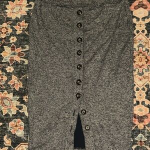 Toad&Co Charcoal Button-Front Pencil Skirt